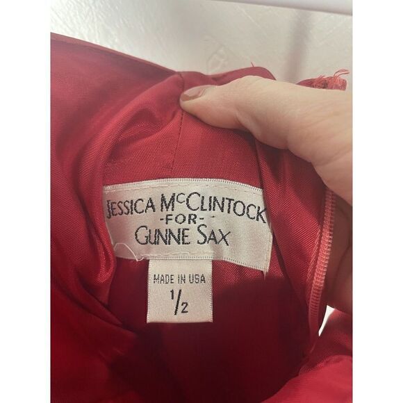 Gunne Sax Jessica McClintock Y2K Pink Bow Tulle Long Formal Prom Dress Sz S 1/2 - Picture 3 of 10